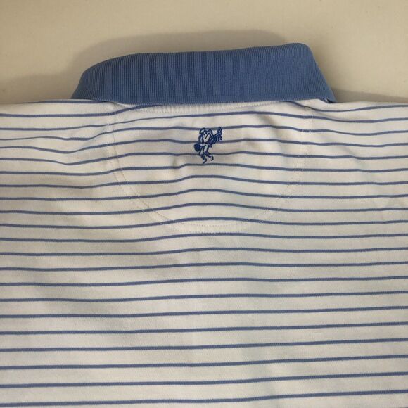 Ashworth Weather Systems Men’s Polo  Blue White Stripes Moisture Wicking Large - Picture 16 of 16